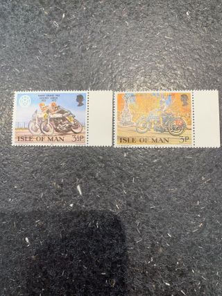Isle Of Man 1973 Manx Grand Prix Racing Set Of Both Commemorative Stamps Mnh