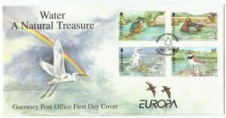 Guernsey 2001 Europa Water Birds Set On Unaddressed First Day Cover