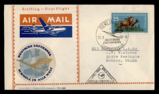 Dr Who 1960 Germany Berlin Lufthansa First Flight Air Mail C123462