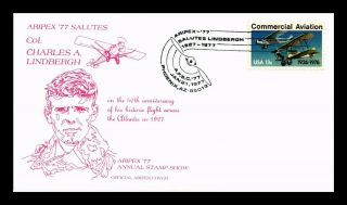 Dr Jim Stamps Us Aripex Charles Lindbergh Flight Air Mail Event Cover Phoenix