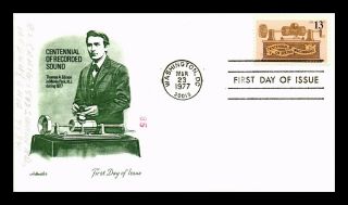 Dr Jim Stamps Us Recorded Sound Centennial Fdc Cover Pencil Addressed