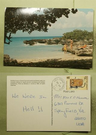 Dr Who 1983 Cayman Islands Hell Grand Cayman Smiths Cove Pc To Usa E44965