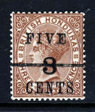 British Honduras Queen Victoria 1891 Five Cents On 3c.  On 3d.  Brown Sg 49