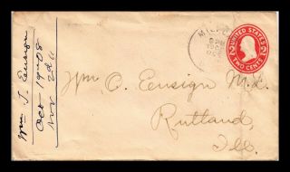 Dr Jim Stamps Us Milford Ohio Embossed Cover 1908 Backstamp