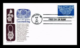 Us Cover Lacemaking Folk Art Series Fdc Aristocrats Cachet