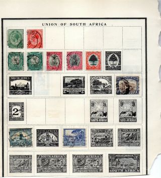 Union Of South Africa (9) Stamps Fine Pre - 1945 From An Old Scott Album