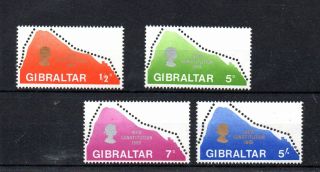 Set Of 4 Qeii Stamps From Gibraltar.  Constitution.  1969