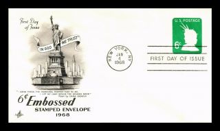 Us Cover Statue Of Liberty 6c Embossed Stamped Envelope Fdc