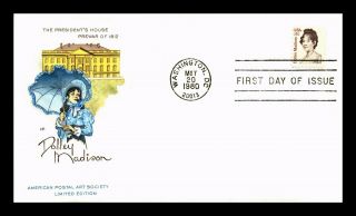 Us Cover Dolley Madison Fdc House Of Farnum Cachet Limited Edition
