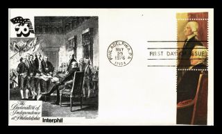 Us Cover Declaration Of Independence Philadelphia Interphil Fdc