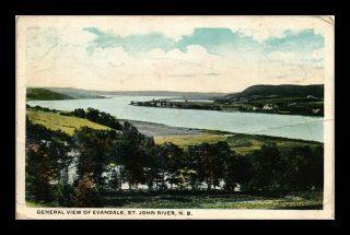 Dr Jim Stamps Evandale Canada St John River View Postcard 1927