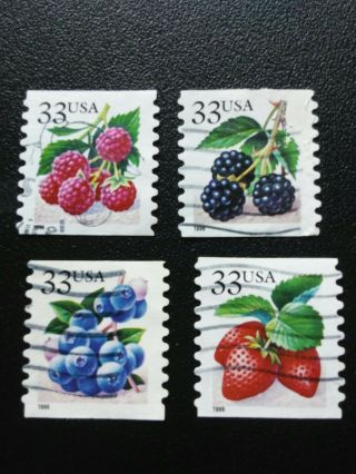 58.  Berries 3 Sets Of 4.  Stamps 4