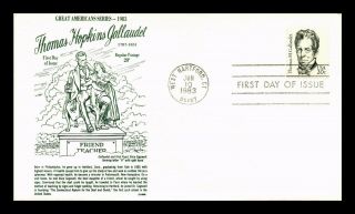Us Cover Thomas H Gallaudet Great Americans Series Fdc Gamm Cachet
