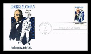 Dr Jim Stamps Us George M Cohan Performing Arts First Day Cover Providence