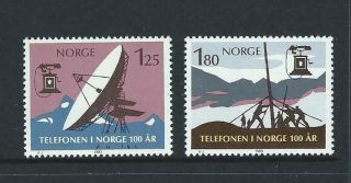 1980 Norway Centenary National Telephone Service Set Mnh (scott 763 - 764)