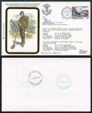 Re200/7 200th Ann Of The Royal Engineers Falkland Islands Signed By F.  H.  Lea