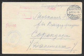 Germany - 1916 Prisoner Of War Mail - Bischofswerda To Copenhagen,  Denmark