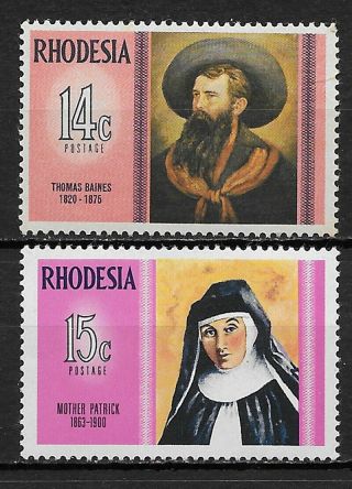 Rhodesia,  1970/75,  Famous Rhodesisnsi,  Set Of 2 Stamps,  Perf,  Mnh