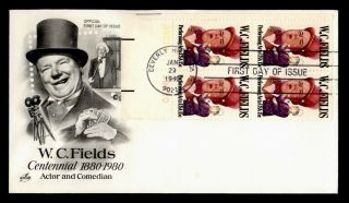 Dr Who 1980 W.  C.  Fields Plate Block Fdc C120691