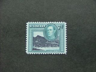 St Vincent Kgvi 1949 7c Blue - Black & Blue - Green Sg170 Mm