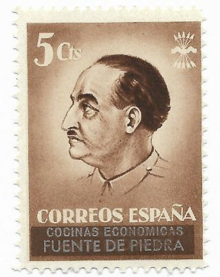 Spain Spanish Civil War 1938 General Franco 5cts Mnhog Sofima 16.