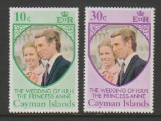 Cayman Islands - 1973,  Royal Wedding Set - Mnh - Sg 335/6