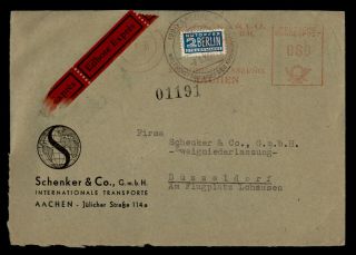 Dr Who 1955 Germany Aachen Metered Advertising To Dusseldorf E72882