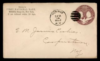 Dr Who 1893 Morris Ny Fancy Cancel Stationery To Cooperstown Ny E42713