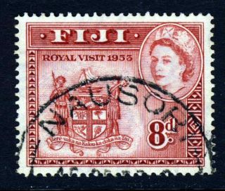 Fiji Queen Elizabeth Ii 1953 8d.  Royal Visit Issue Sg 279 Vfu