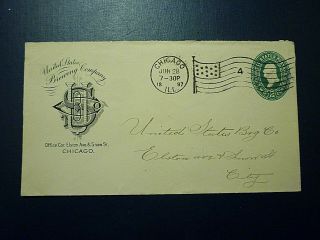 1897 United States Brewing Company Monogram Advertising Cover - Chicago,  Ill.