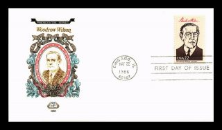 Dr Jim Stamps Us President Woodrow Wilson Fdc House Of Farnum Cover Chicago