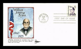 Us Cover William Jennings Bryan Great Americans Fdc Gill Craft Cachet