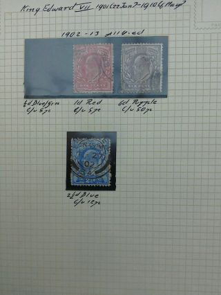 Six Album Pages Of Gb Stamps