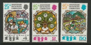 Fiji 1972 South Pacific Commission Set Sg 454 - 456 Mnh.