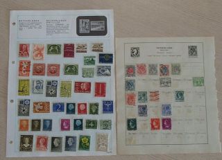 Netherlands,  Bulk Collectable Stamps On 2 Pages From Old Album - Unchecked - 991