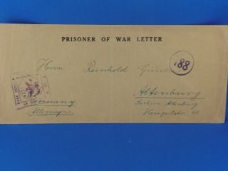 France Prisoner Of War Letter To Germany With Base Censor (n14/30)