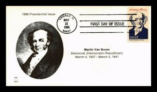 Dr Jim Stamps Us President Martin Van Buren First Day Cover Chicago