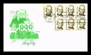 Us Cover Henry Clay Great Americans Fdc Artmaster Cachet