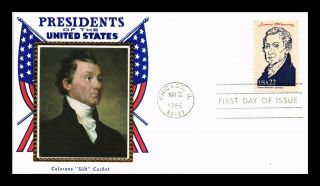 Dr Jim Stamps Us President James Monroe Colorano Silk Fdc Cover Chicago
