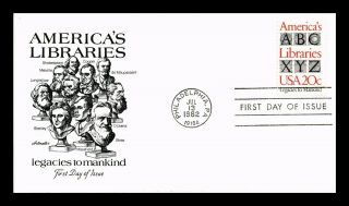 Dr Jim Stamps Us Americas Libraries First Day Cover Philadelphia