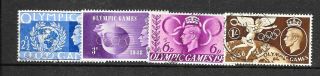 Gb 1948 Olympic Games Set Sg495 - 498 Fu (4)