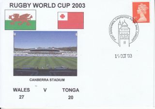 Wales V Tonga Rugby Envelope 2003 World Cup