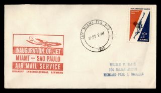 Dr Who 1960 Miami Fl To Sao Paulo First Flight Air Mail Braniff C118837