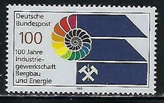 D9542 Mnh 1989 Germany Sc 1588 $1.  25 Trade Union Of Mining And Power Industries