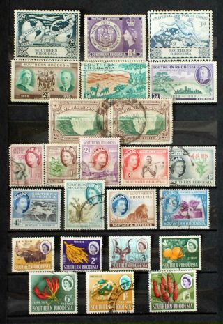 S Rhodesia: 24 Stmaps,  1949 - 64,  (3 Mm) (sr 7)