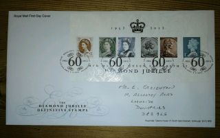 Gb Fdc Queen Elizabeth Ii Diamond Jubilee Definitive Stamps 1952 - 2012