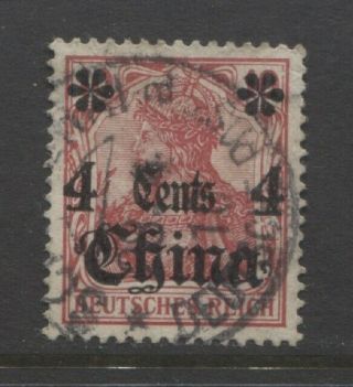 1905 German Offices In China 4 Cents Germania With Op Schanghai