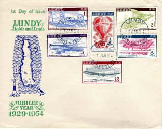 Lundy 1 Jan 1954 By Air First Day Cover
