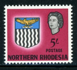 Northern Rhodesia Mlh Selections: Scott 86 5sh Qeii Arms (1963) Cv$10,