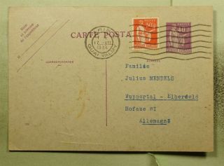 Dr Who 1934 France Paris To Germany Postal Card Uprated Stationery C130320